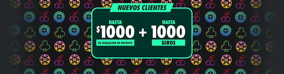 Depósito igualado de hasta $1,000 y hasta 1,000 giros